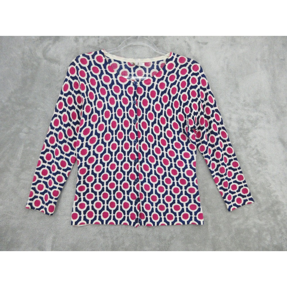 Garnet Hill Sweater Womens Size S Cardigan Merino Wool Button Preppy Retro Pink